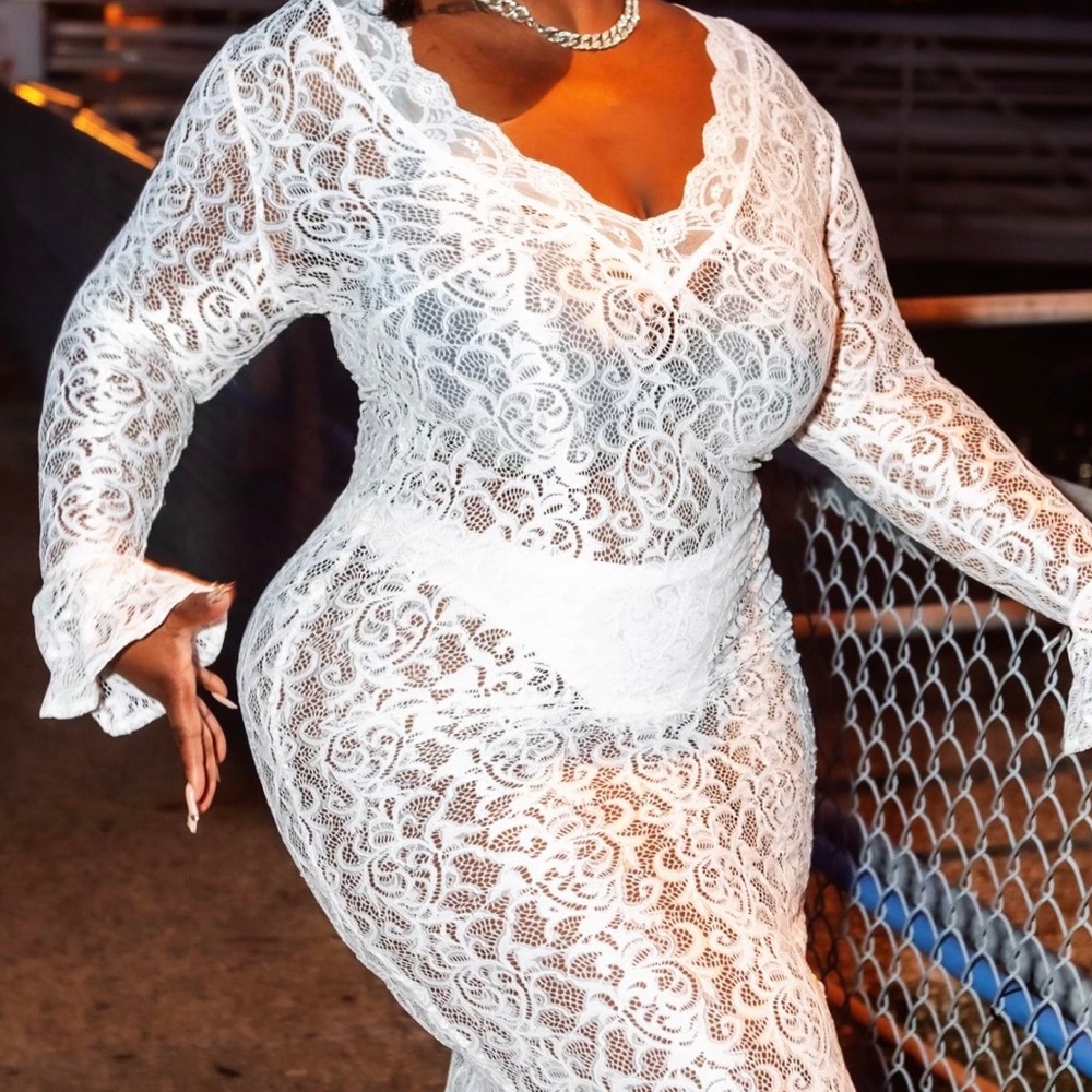 White see thru maxi dress